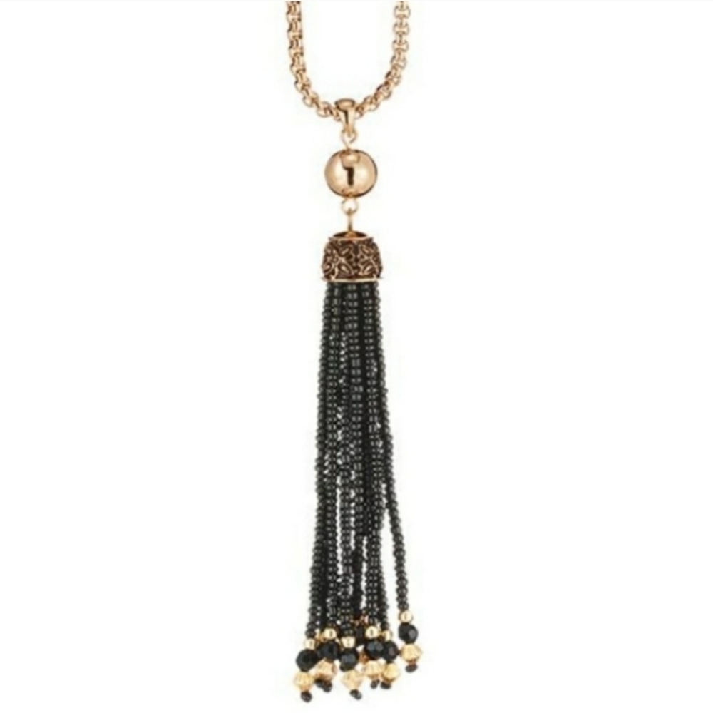 New Gold tassel necklace